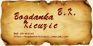 Bogdanka Kicužić vizit kartica